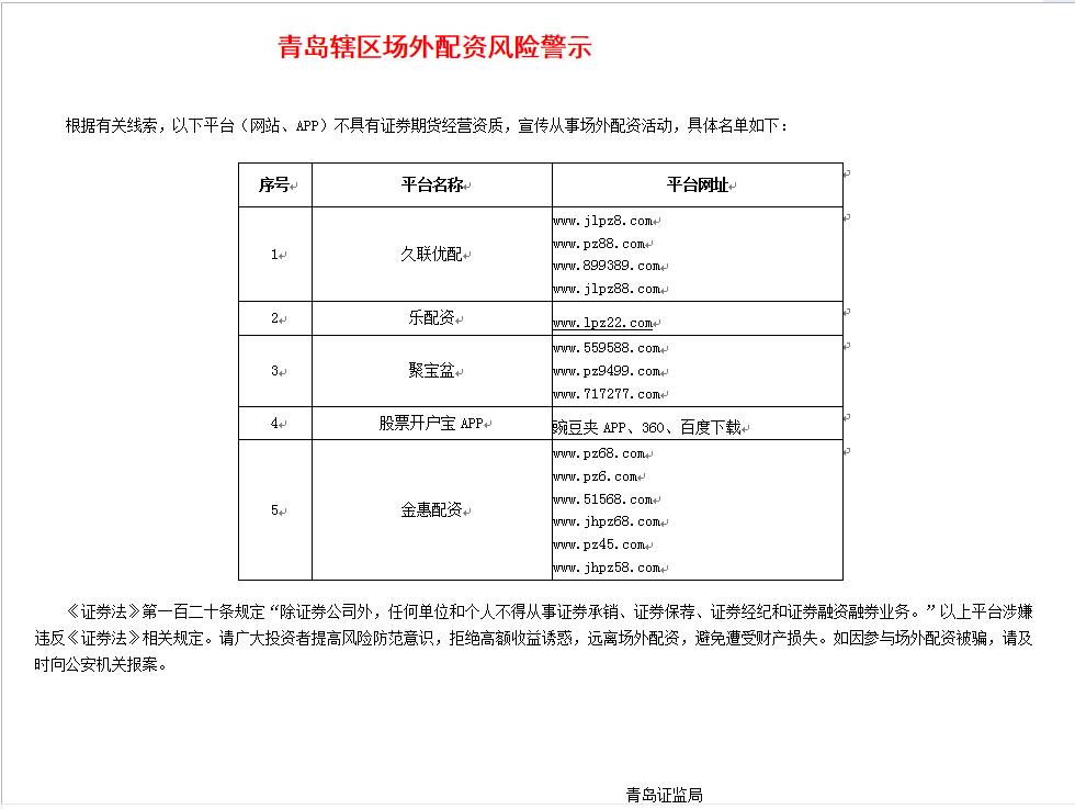 大的配资平台_多地证监局开场外配资黑名单_非法场外配资监管